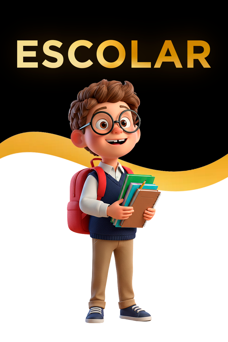 adolescente com mochila escolar