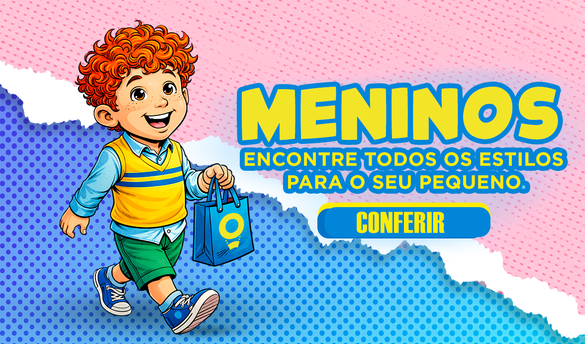 garoto sorridente, roupa listrada em fundo azul com gradiente mais claro ao lado direito no meio