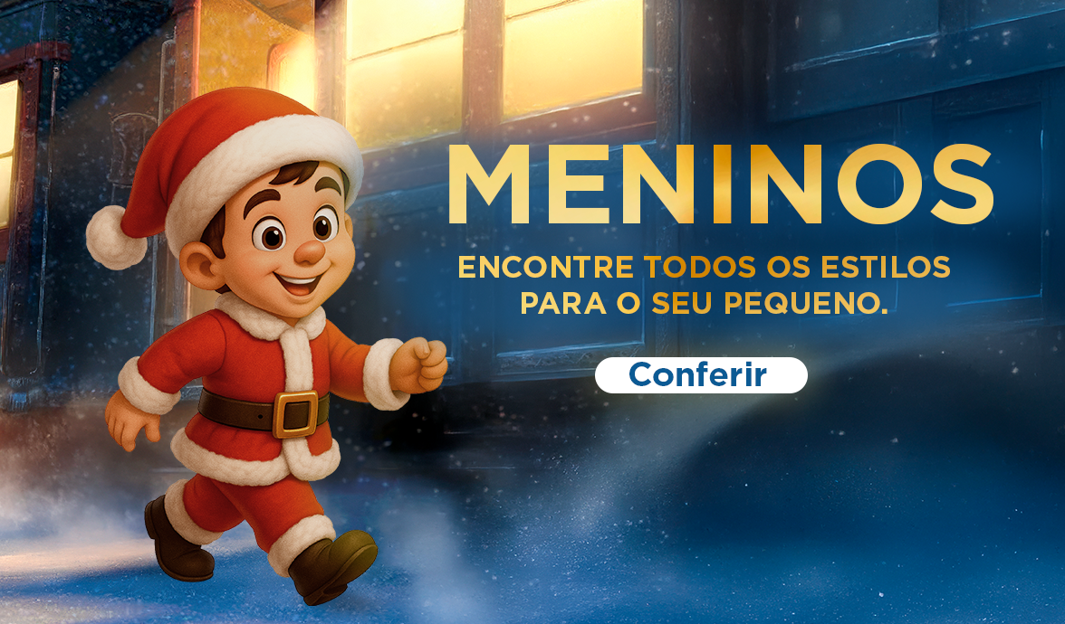 garoto sorridente, roupa listrada em fundo azul com gradiente mais claro ao lado direito no meio