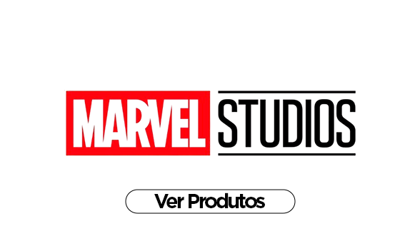 Fundo vermelho com texto em branco Marvel, com borda branco retangular em volta do texto