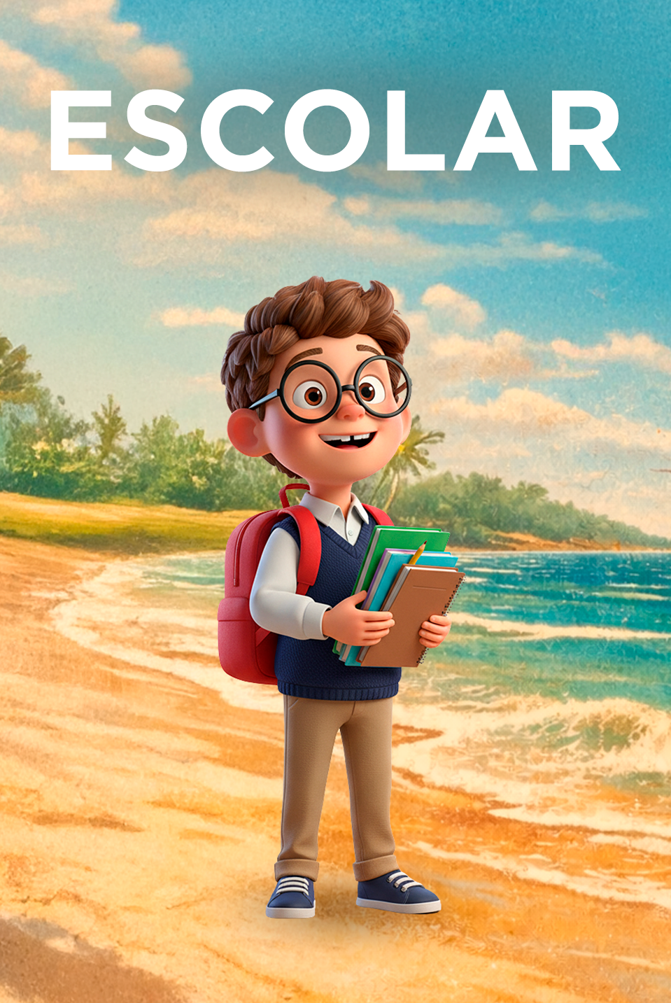 adolescente com mochila escolar