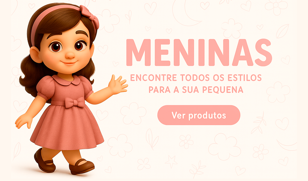 menina sorridente com coroa de flores, fundo rosa com gradiente claro ao lado direito