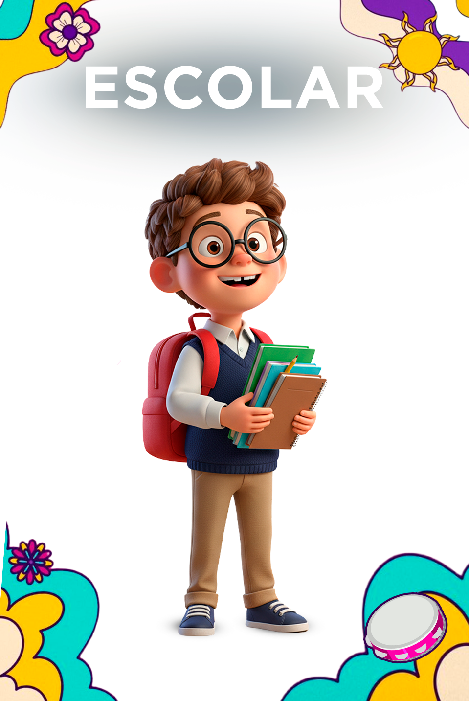 adolescente com mochila escolar