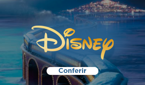 Fundo azul com texto cursivo Disney, padrão da marca