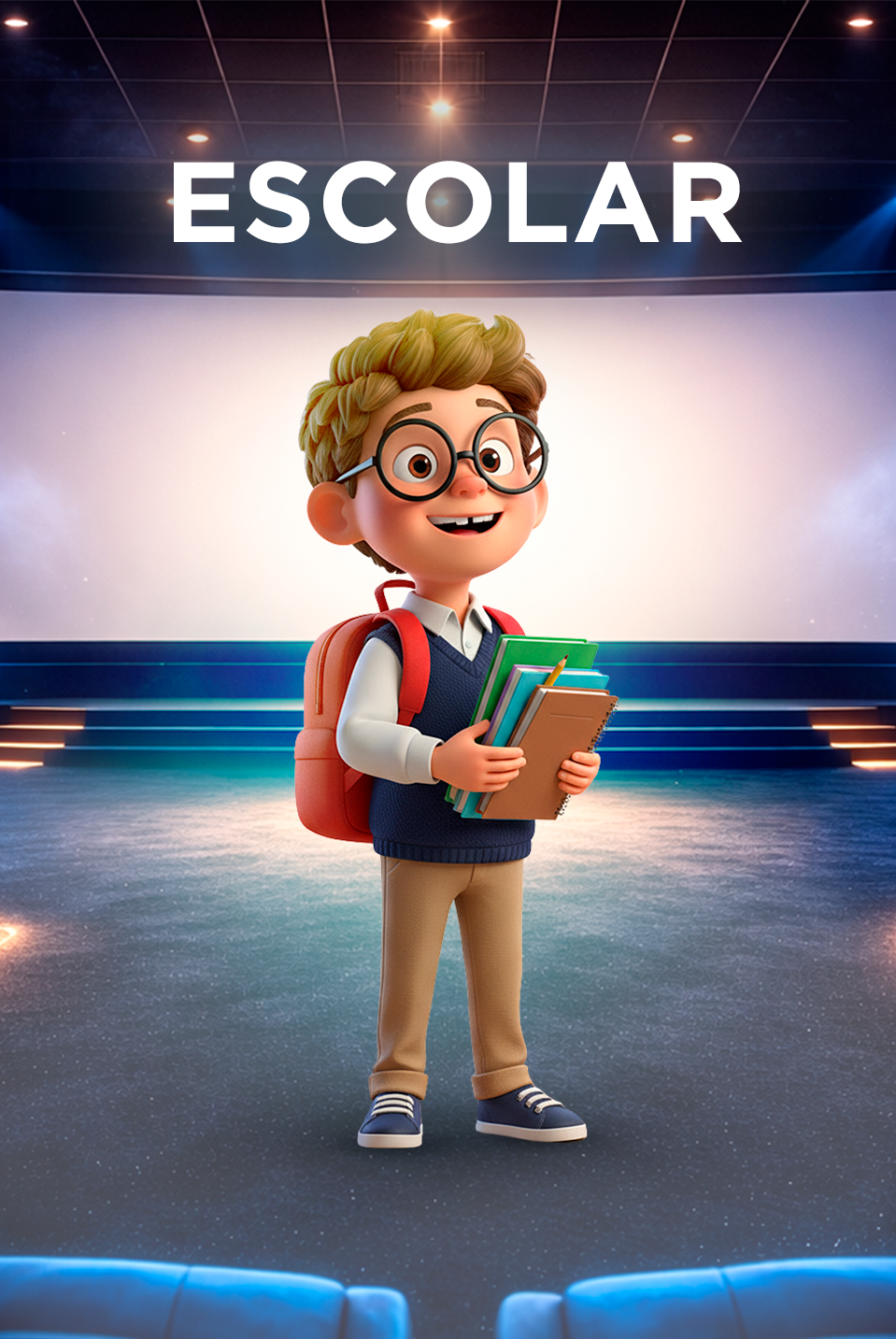 adolescente com mochila escolar