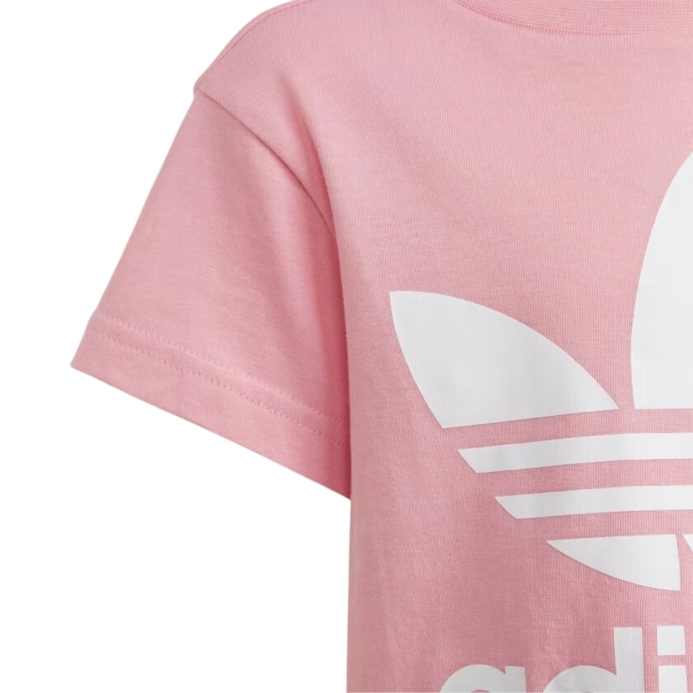 Camiseta Infantil Adidas Trefoil Rosa 3 7