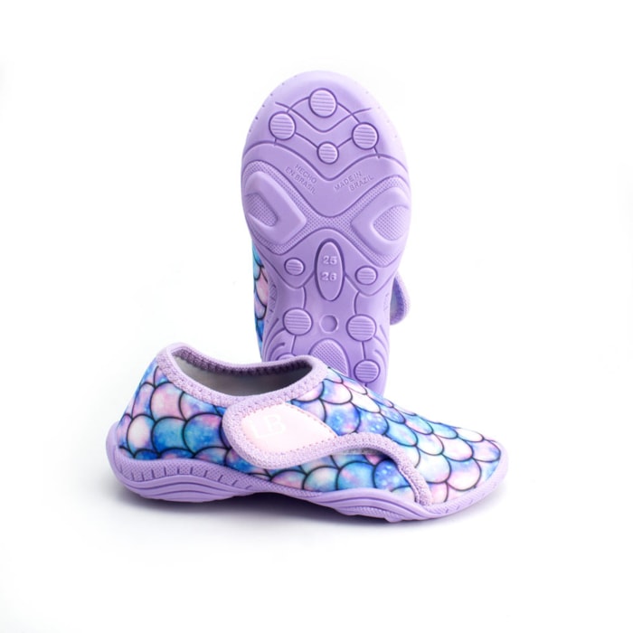 Sapatilha Aquática Infantil Ludique Sereia Velcro 21-32