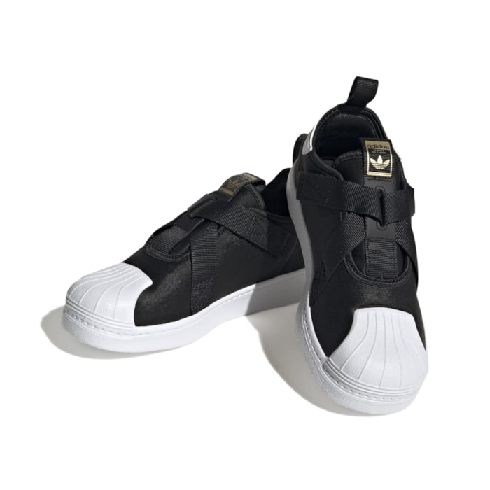 Adidas Superstar Tênis Adidas Slip On ElÁstico Preto Infantil