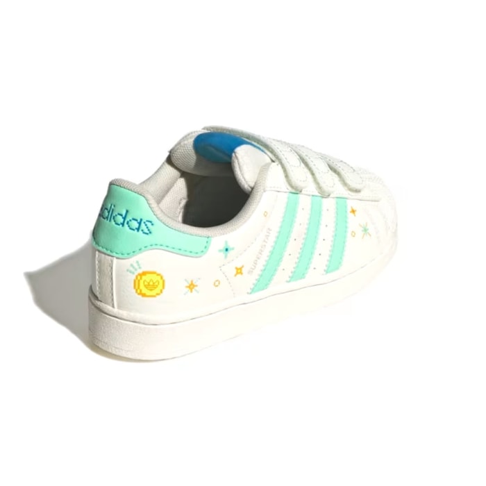 Adidas Brasil Adidas Superstar Cyan Enfant Listras Coloridas Tenis